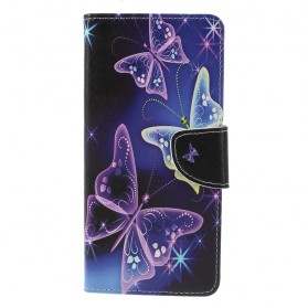 Samsung Galaxy A9 Hülle Schmetterlinge und Blumen