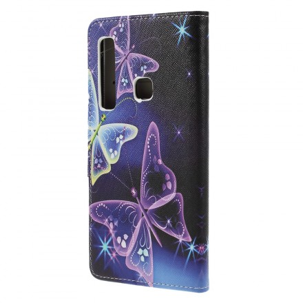Samsung Galaxy A9 Hülle Schmetterlinge und Blumen