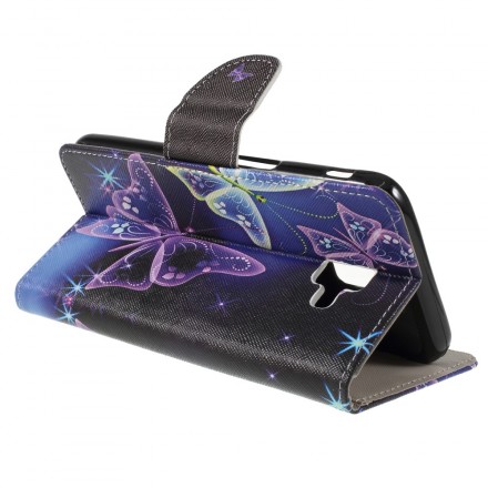 Samsung Galaxy J6 Plus Hülle Schmetterlinge und Blumen