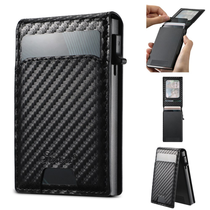 Porte-Cartes Magnétique Fibre Carbone SUTENI