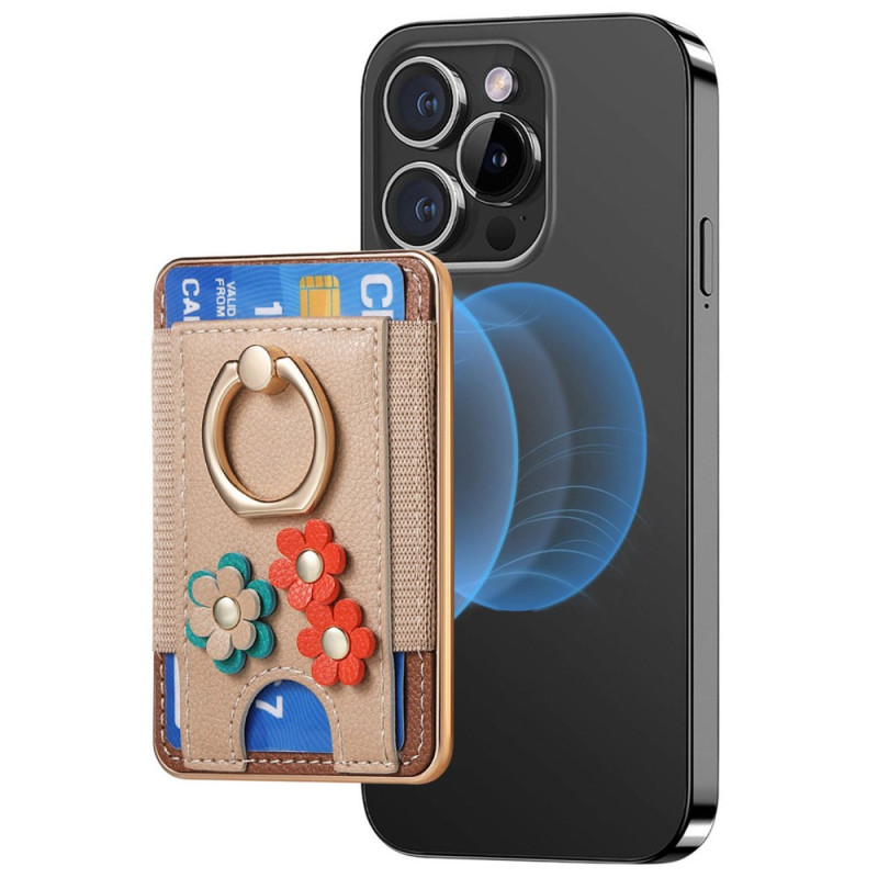 Magnetischer Kartenhalter mit Ring-Halterung Fleurettes für iPhone