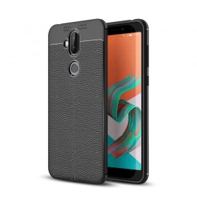 Asus ZenFone 5 Lite Cover Lederoptik Litschi Double Line