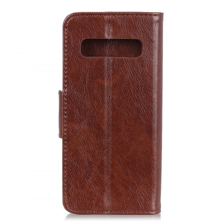 Hülle Samsung Galaxy S10 Glänzendes Leder-Effekt