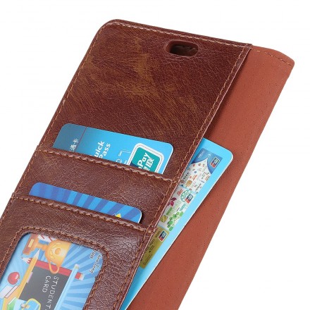 Hülle Samsung Galaxy S10 Glänzendes Leder-Effekt