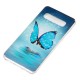 Samsung Galaxy S10 Schmetterling Cover Blau Fluoreszierend