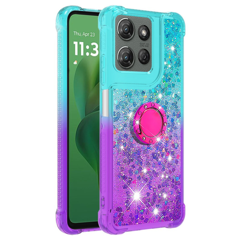 Moto G Power (2025) Gradient Glitter Cover mit Ring-Halterung