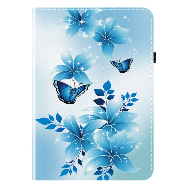 Hülle Samsung Galaxy Tab S10 Plus / S9 FE Plus / S9 Plus Motiv Blaue Schmetterlinge