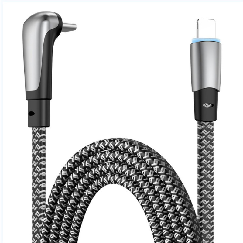 Abgewinkeltes Schnellladekabel Typ-C auf Lightning 2m für iPhone iPad 2m