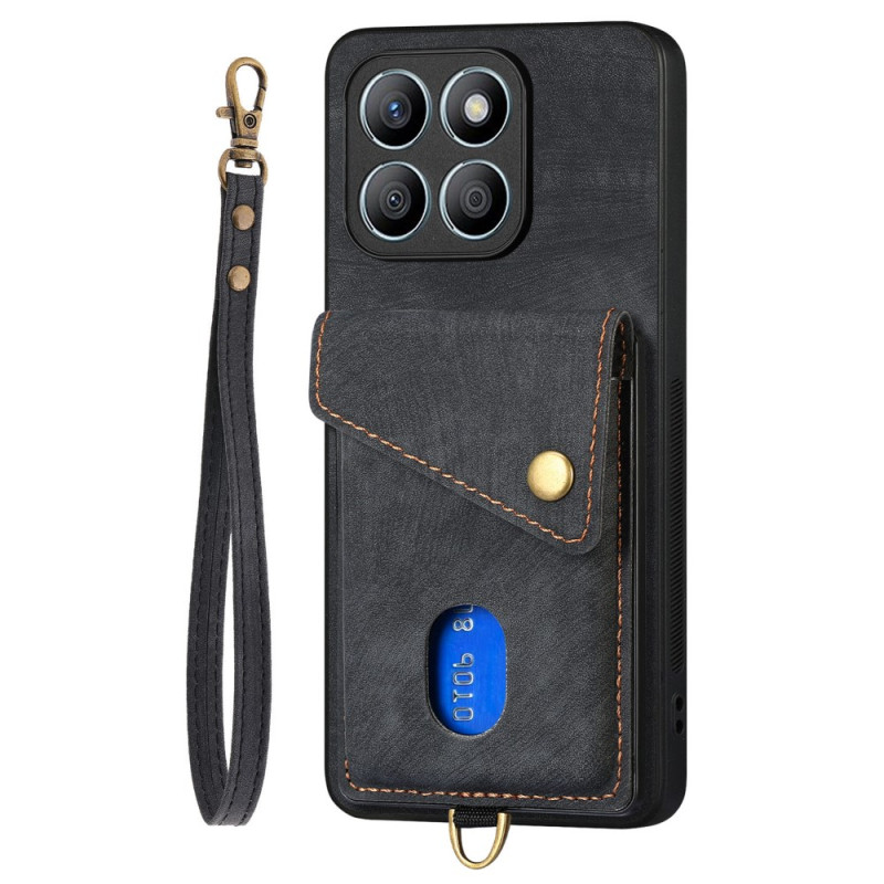 Honor X8b 4G Retro Cover mit Kartenhalter und Riemen
