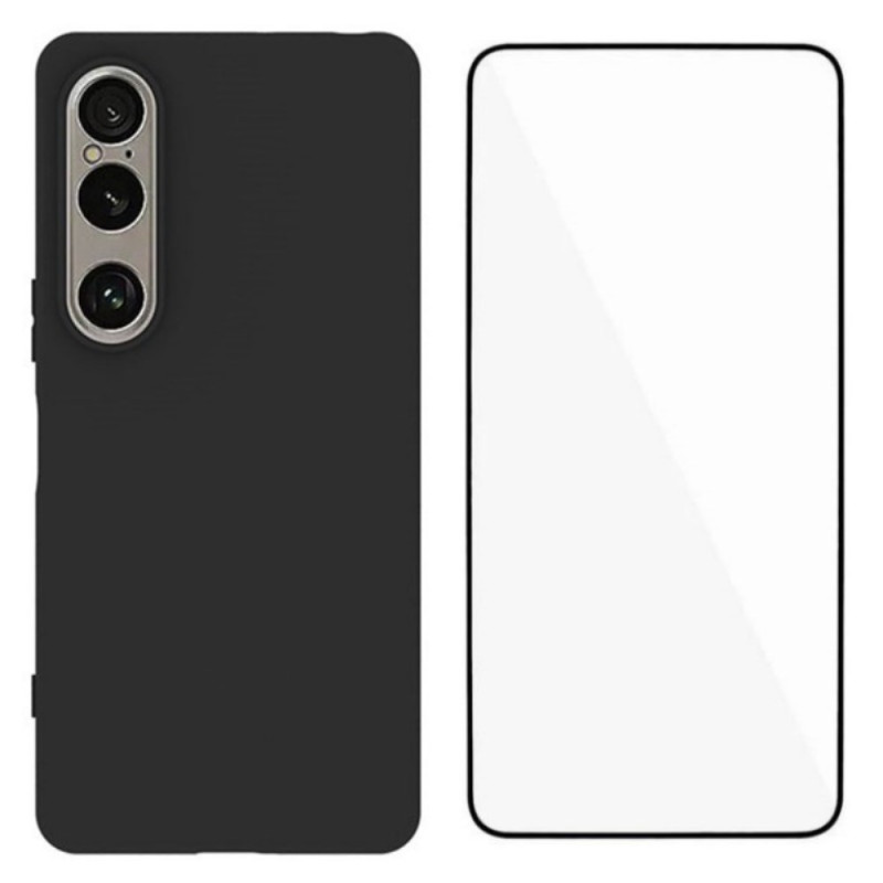 Sony Xperia 1 VII Silikonhülle mit Displayschutz WANLONFENG