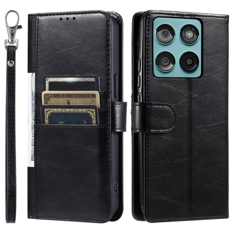 Hülle Motorola Edge 60 / 60 Fusion Kartenhalter Vorderseite und Riemen
