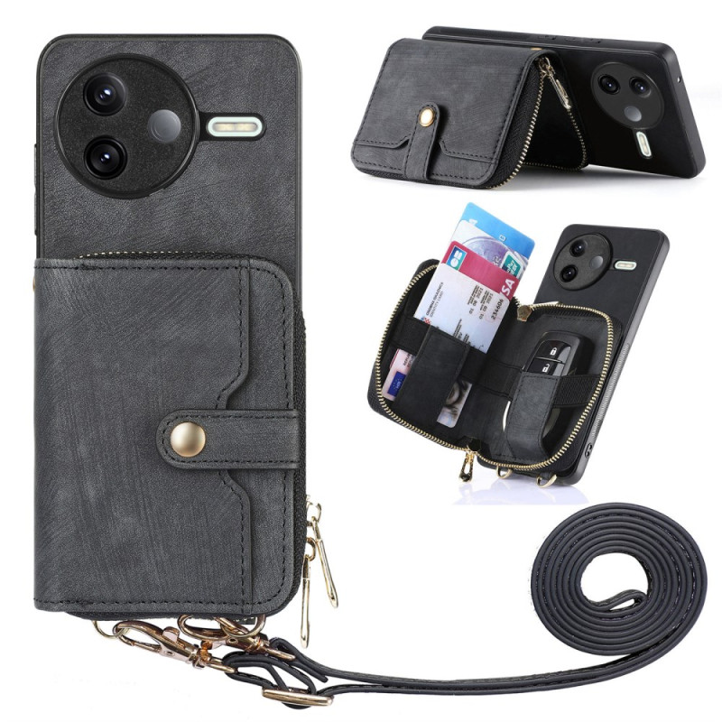Cover Poco F7 Pro 5G Portemonnaie und Schulterriemen