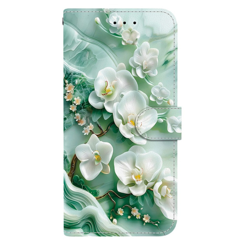 Hülle Poco F7 Pro 5G / F7 Ultra 5G Blumen auf grünem Hintergrund
