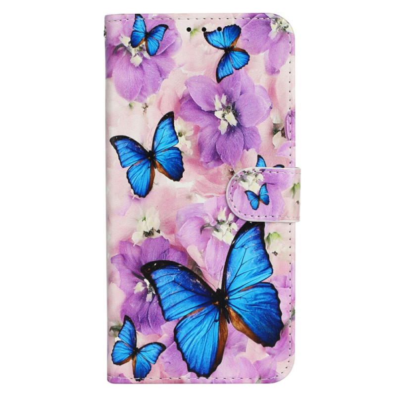 Honor Magic 7 Lite / X9c Hülle mit Schmetterlings- und Blumenmotiv in Violett