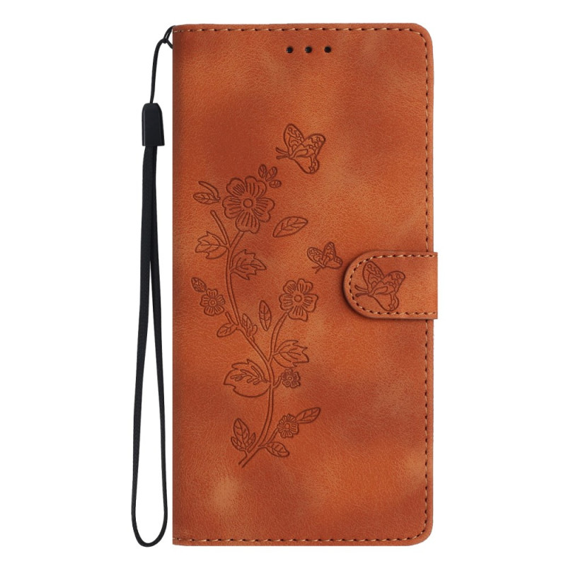 Honor Magic 7 Pro 5G Hülle in Wildlederoptik mit Blumenmuster