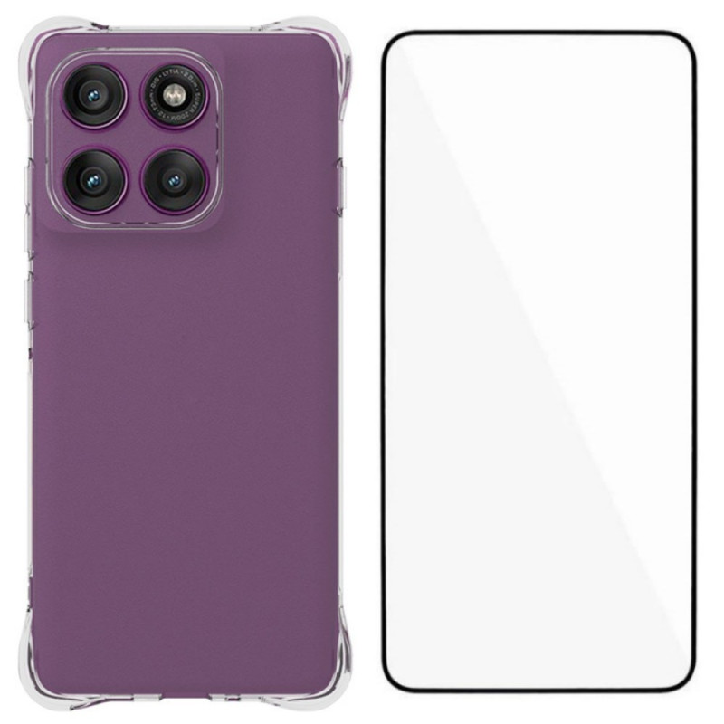 Motorola Edge 60 Pro Transparente Schutzhülle mit Displayschutzfolie