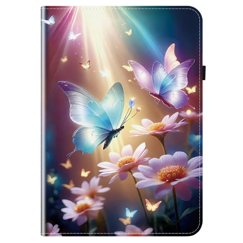 Samsung Galaxy Tab S10 FE Plus Tasche Leuchtende Schmetterlinge