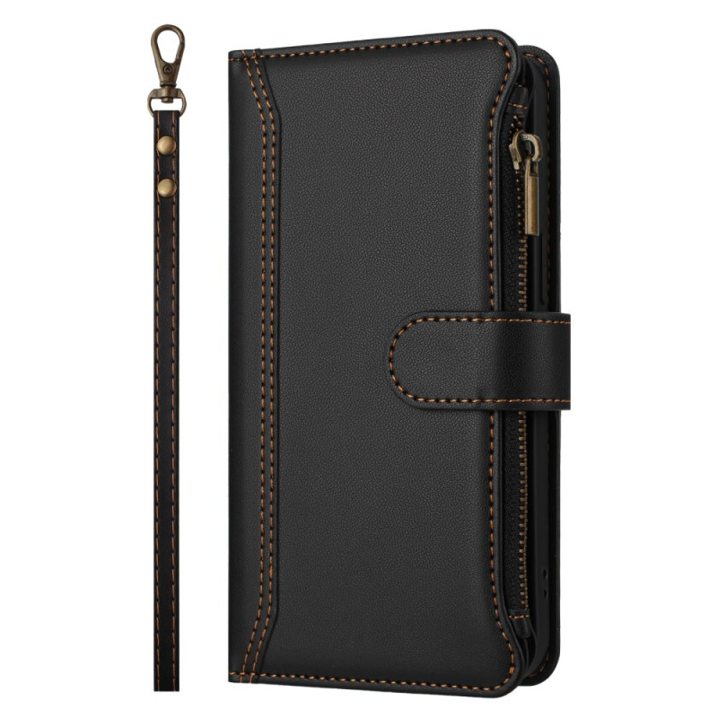 Hülle Poco C71 Brieftasche 9 Kartenetuis mit Riemen