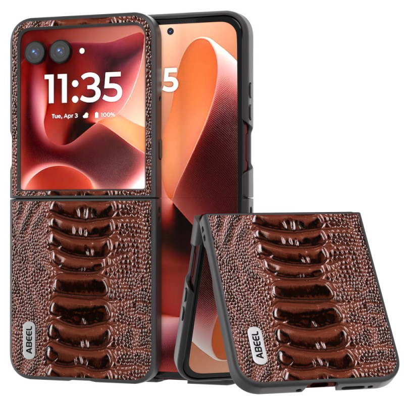 Motorola Razr 60 Ultra Lederhülle mit Krokodil-Muster
