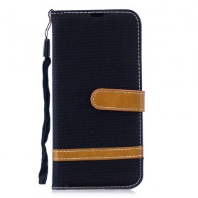 Tasche Honor 10 Lite / Huawei P Smart 2019 Stoff und Lederoptik mit Riemen