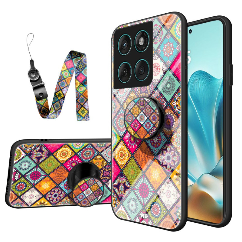 Motorola Edge 60 / Edge 60 Fusion Cover Halterung und Riemen Patchwork