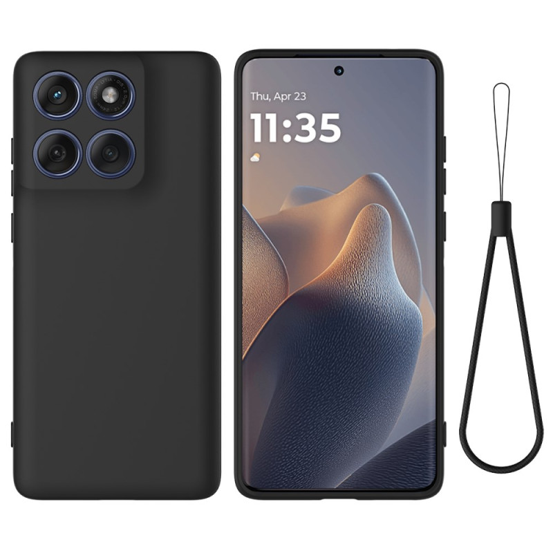 Motorola Edge 60 Pro Liquide Silikonhülle mit Riemen