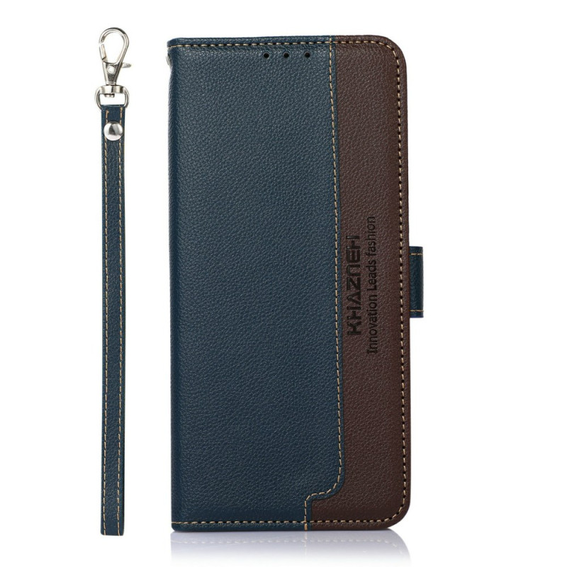 iPhone 17 Hülle RFID Brieftasche Zweifarbig KHAZNEH