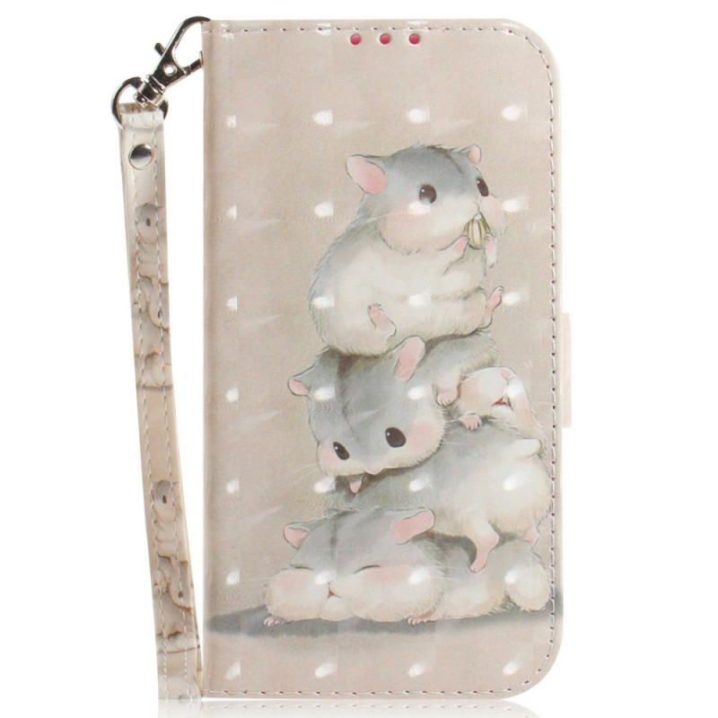 Xiaomi Redmi Note 14S Tasche Hamster mit Riemen