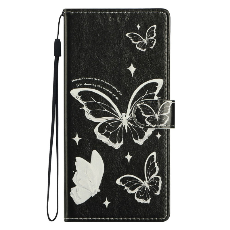 Honor 400 Pro Hülle Schmetterling auf schwarzem Hintergrund