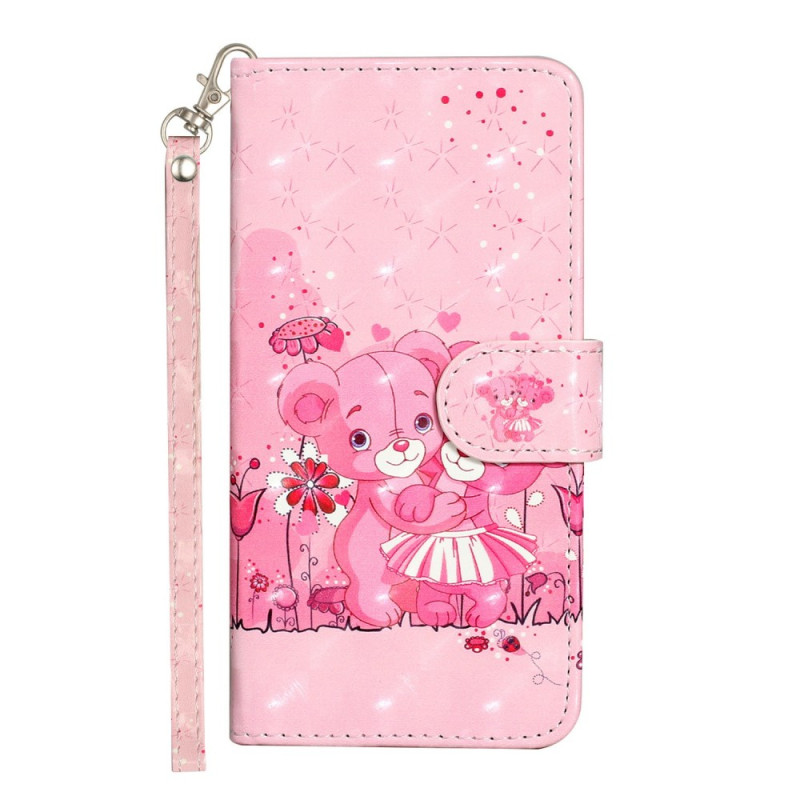 Honor 400 Lite Tasche Bärenmotiv mit Trageriemen