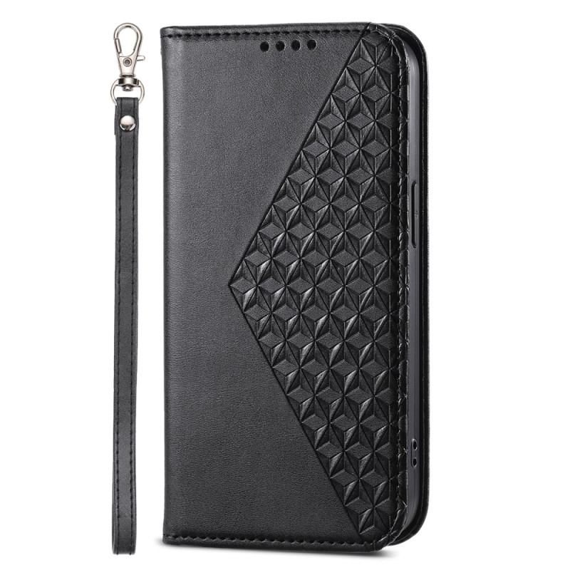 Flip Cover Samsung Galaxy Xcover 7 Rautenmuster mit Riemen