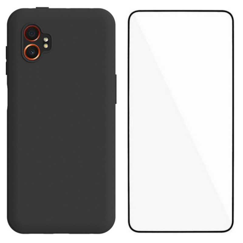 Samsung Galaxy XCover 7 Pro Silikonhülle mit Displayschutz aus gehärtetem Glas