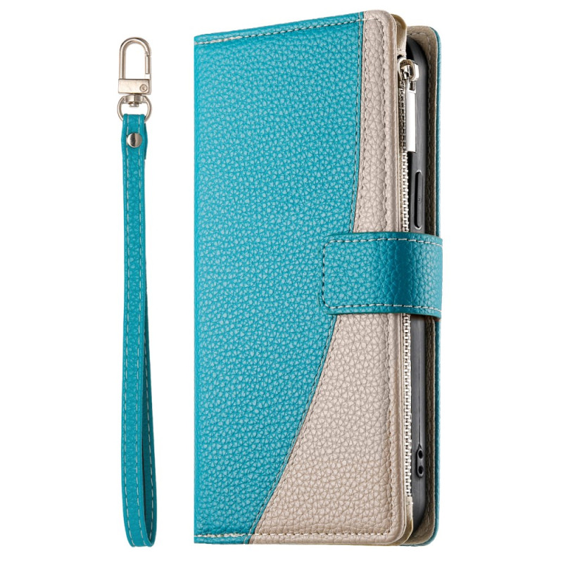 Hülle Google Pixel 10 Zweifarbige Brieftasche mit Riemen
