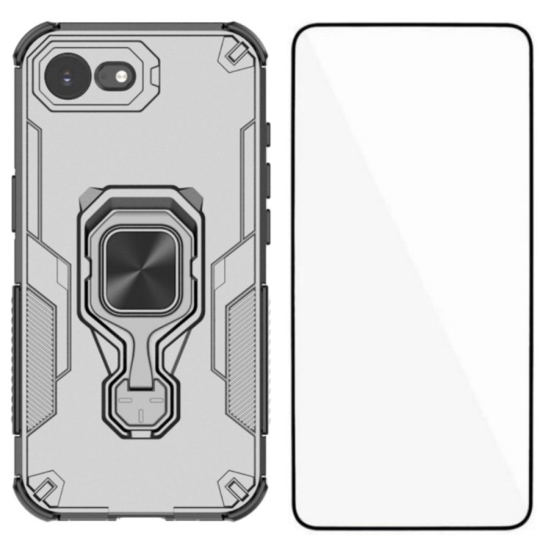 Coque iPhone 16E Ultra Résistante avec Support et Protection Écran en Verre Trempé