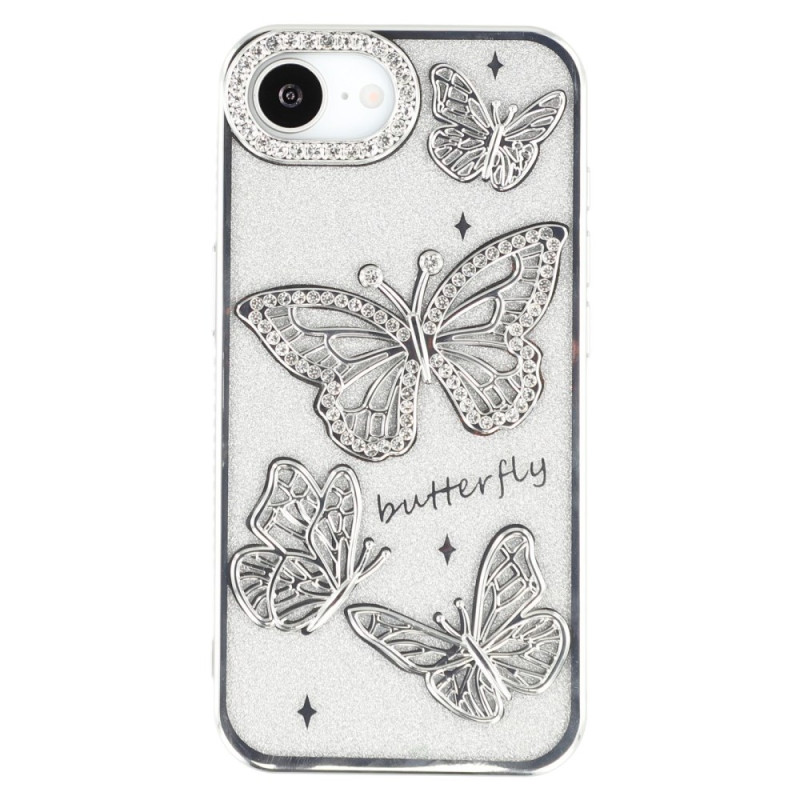 iPhone Cover 16E Schmetterlinge 3D Strass