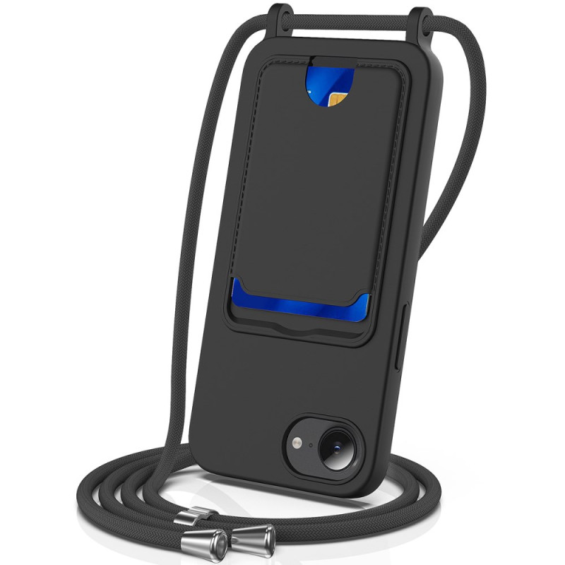 iPhone 16E Kordelzughülle aus Flüssigsilikon Kartenhalter