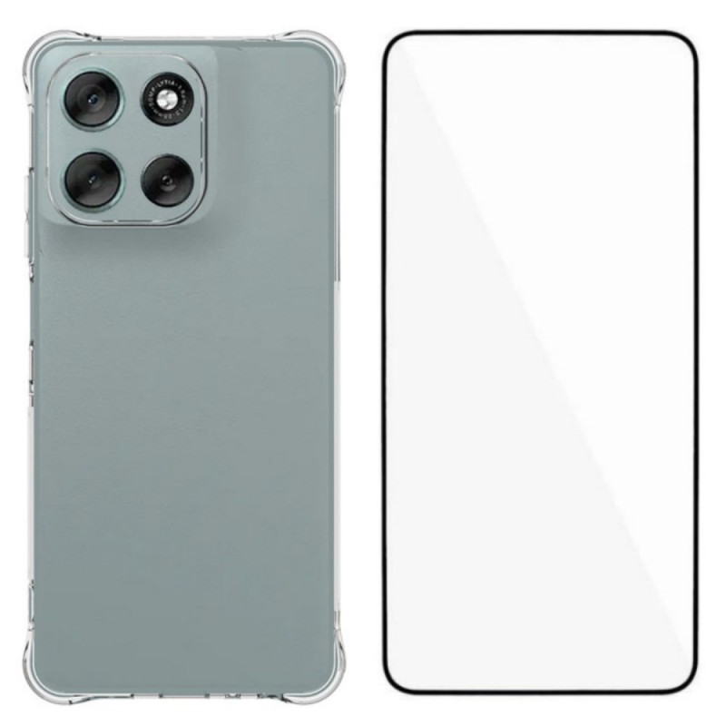 Transparentes Moto G56 5G Cover mit Displayschutzfolie