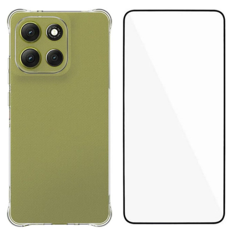 Moto G86 5G Transparentes, verstärktes Cover mit Displayschutz aus gehärtetem Glas