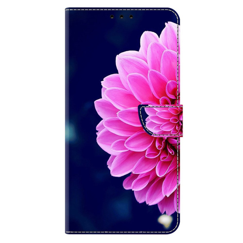 Honor 400 Hülle Rosa Blume auf blauem Grund