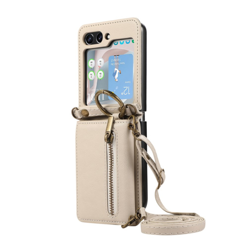Samsung Galaxy Z Flip 7 Cover Portemonnaie und Schulterriemen