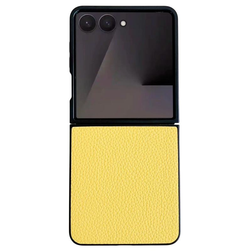Samsung Galaxy Z Flip 7 Hülle mit strukturiertem Ledereffekt