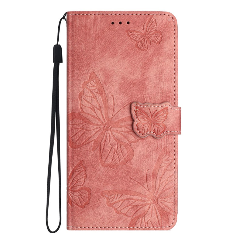 Hülle Oppo Reno 14 5G Wildleder-Effekt Schmetterlinge