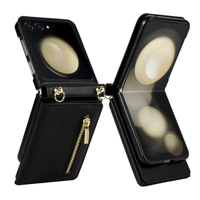 Samsung Galaxy Z Flip 7 Tasche RFID Brieftasche und Schultergurt