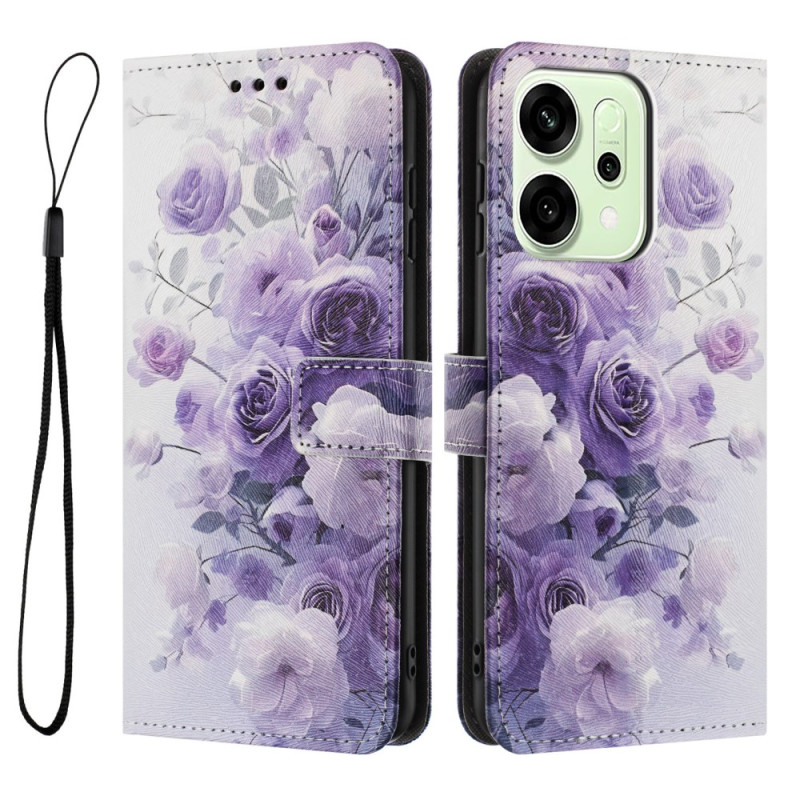 Hülle Oppo Reno 14 5G / 14F 5G Blumen Violett