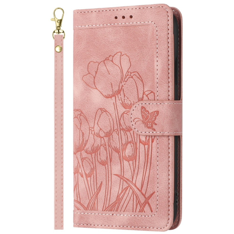 Hülle Oppo Reno 14 5G Wildleder-Effekt Floral