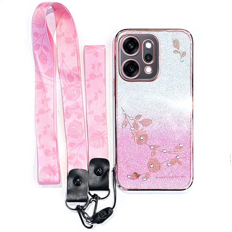 Oppo Reno 14 5G Blumen und Strass Cover