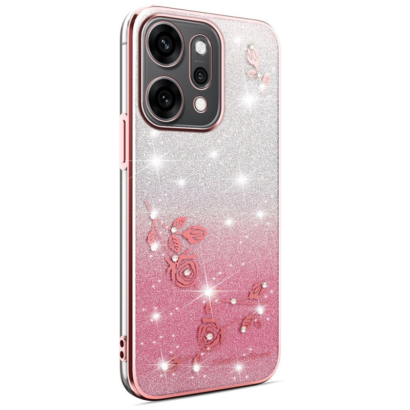 Oppo Reno 14 5G Blumen und Strass Cover