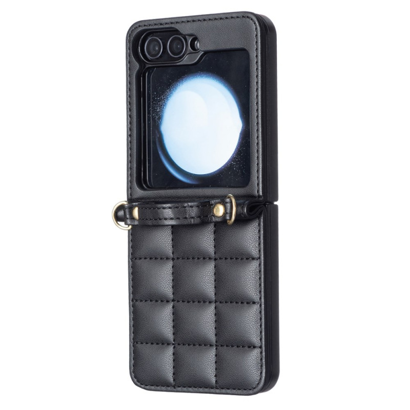 Samsung Galaxy Z Flip 7 FE / Z Flip 6 Klassisch gepolstertes Cover mit Schulterriemen