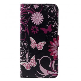 Huawei P30 Hülle Schmetterlinge und Blumen