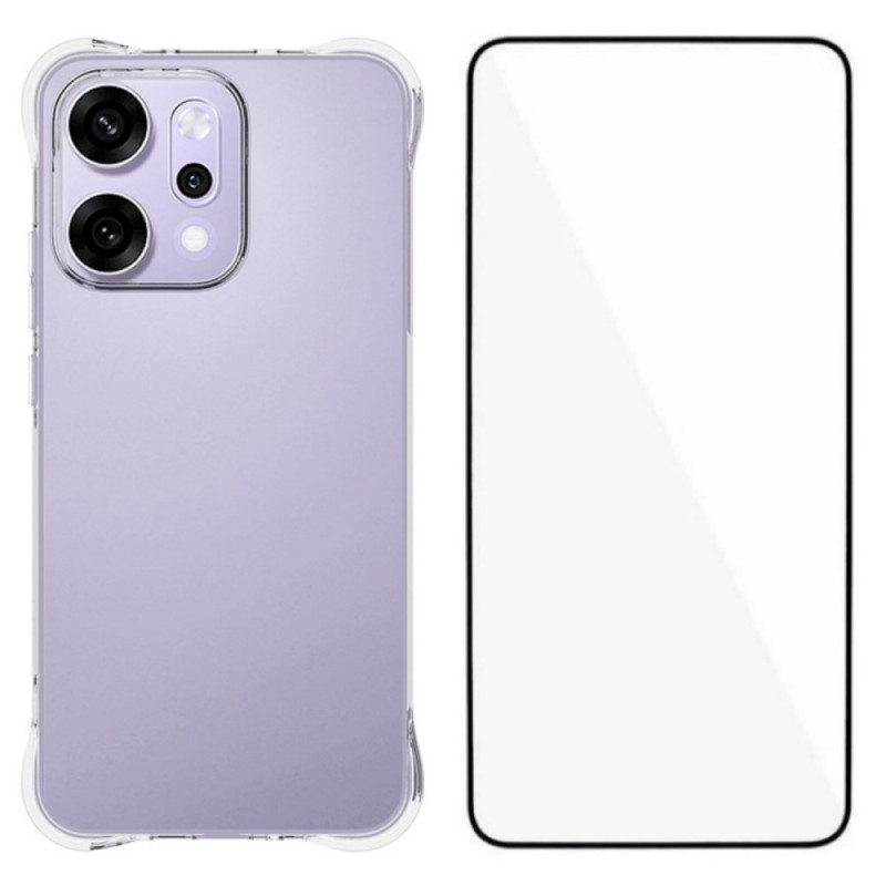 Oppo Reno 14 Pro 5G Transparentes Cover mit Displayschutz aus gehärtetem Glas